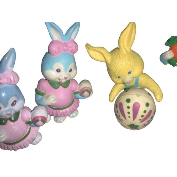 6 Playful Easter Rabbit Figure Decorations - Picture 5 of 8